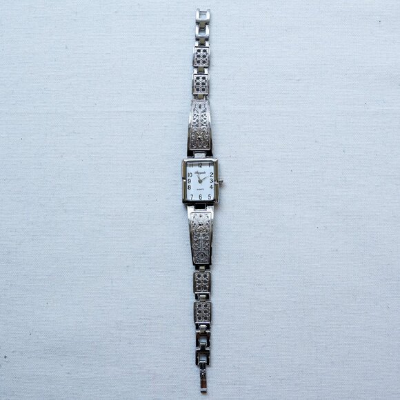 y2k silver rectangle stainless steel vintage quartz watch - Picture 7 of 9